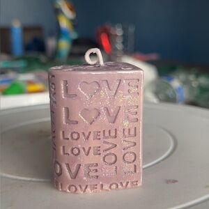 Pink Love Decorative Candle